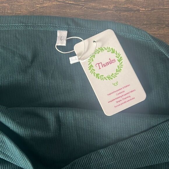 Off The Shoulder Short Sleeve Ribbed Casual Party Bodycon Midi Green Dress - Picture 13 of 15